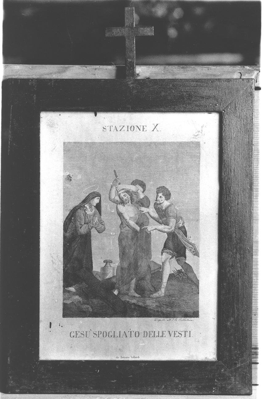 Stazione X: Gesù spogliato e abbeverato di fiele (stampa, elemento d'insieme) - ambito marchigiano (sec. XIX)