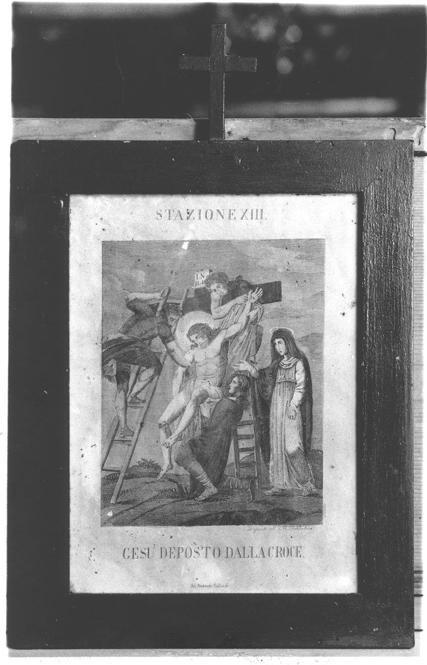 Stazione XIII: Gesù deposto dalla croce (stampa, elemento d'insieme) - ambito marchigiano (sec. XIX)