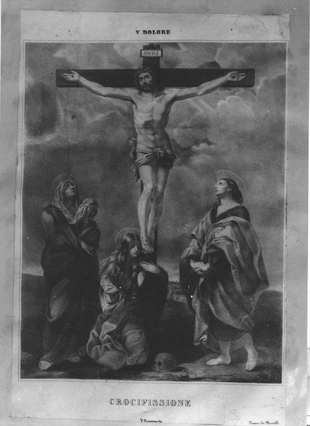 Crocifissione di Cristo (stampa, elemento d'insieme) di Roscioni V (ultimo quarto sec. XIX)
