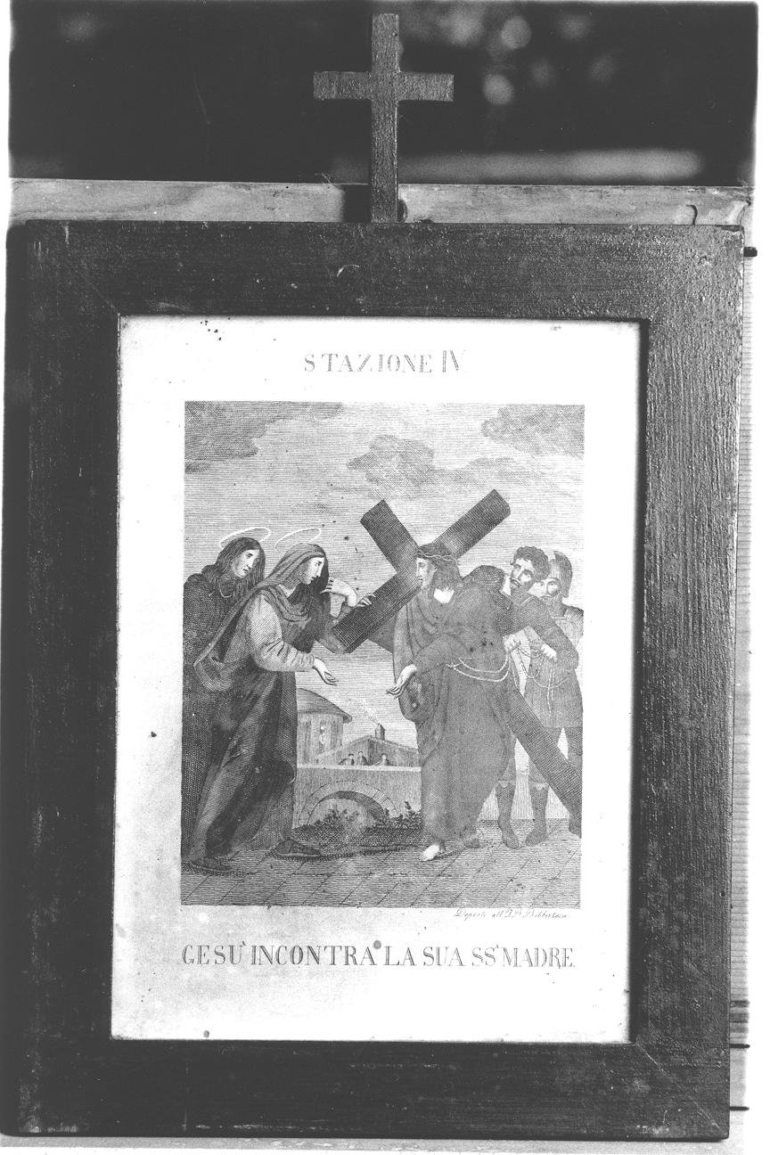 Stazione IV: Gesù incontra la Madonna (stampa, elemento d'insieme) - ambito marchigiano (sec. XIX)