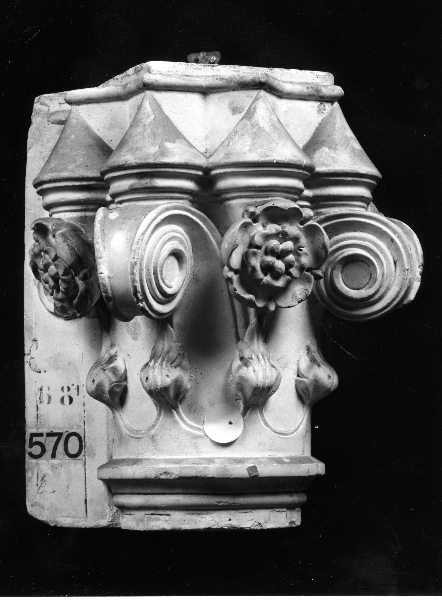 motivi decorativi floreali e volute (calco) di Lelli Oronzio (bottega) (ultimo quarto sec. XIX)