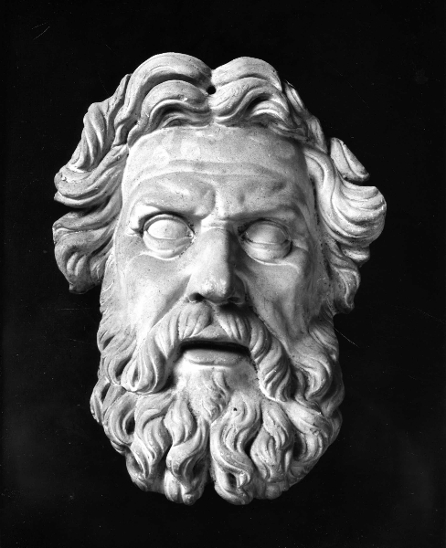 testa d'uomo (calco di scultura) di Lelli Oronzio (bottega) (ultimo quarto sec. XIX)