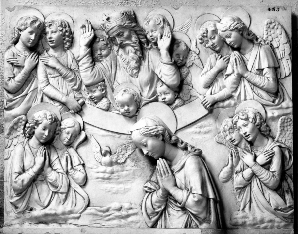 adorazione di Gesù Bambino (calco) di Lelli Giuseppe (bottega) (secc. XIX/ XX)