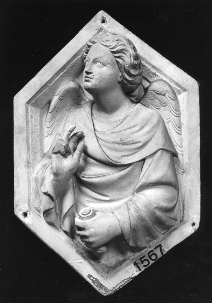 angelo con cartiglio (calco) di Lelli Oronzio (bottega) (ultimo quarto sec. XIX)
