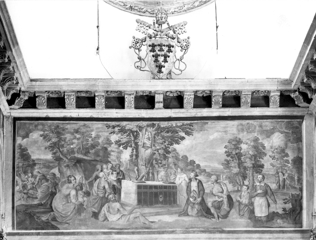 Miracolo del prete di Canepina, miracolo dell'immagine della Madonna della Quercia (dipinto) di Pucciati Angelo (sec. XVII)
