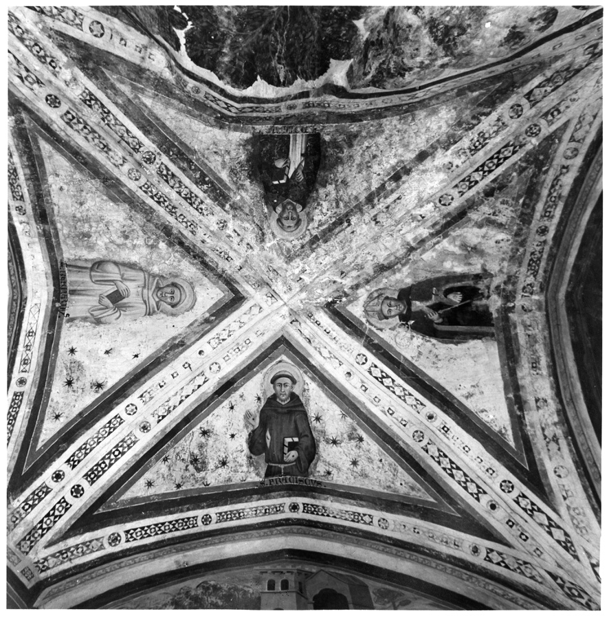 quattro santi (soffitto dipinto, complesso decorativo) - ambito senese (prima metà sec. XIV)