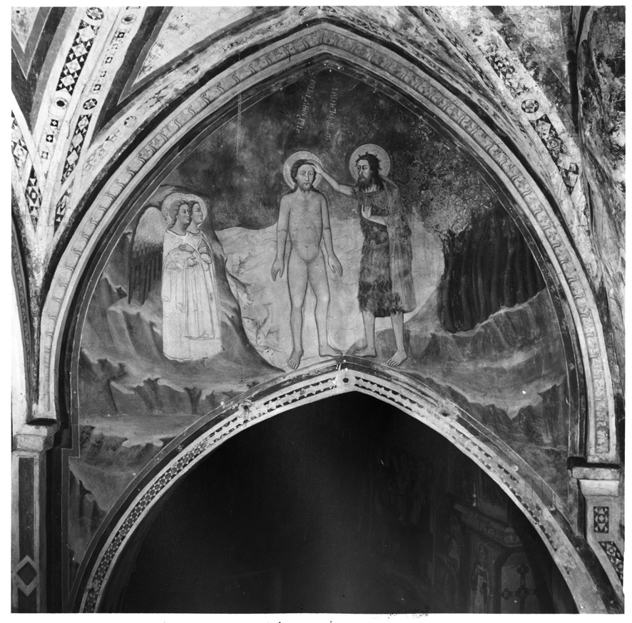 battesimo di Cristo (dipinto, complesso decorativo) - ambito senese (sec. XIV)
