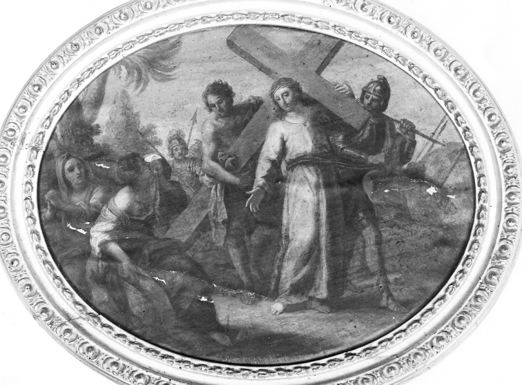 stazione VIII: Gesù consola le donne di Gerusalemme (dipinto) - ambito romano (sec. XVII)