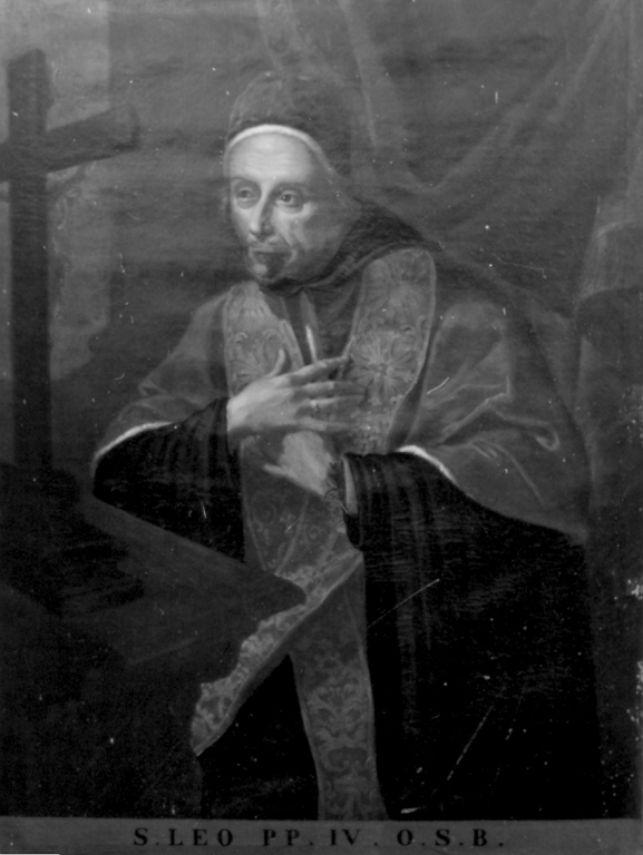 San Leone IV in preghiera (dipinto) - ambito laziale (prima metà sec. XVIII)