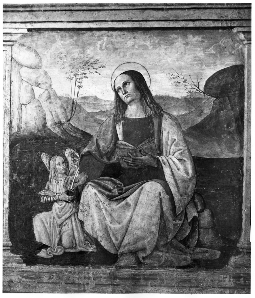 San Matteo e l'angelo (dipinto, serie) - ambito umbro (sec. XVI)