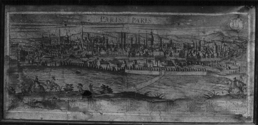 Paris. Paris, veduta di Parigi (stampa) di Hoffner Johan Cristoph (metà sec. XVIII)
