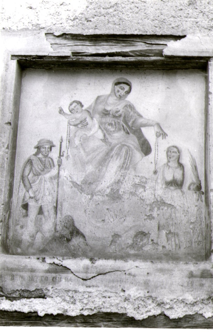 Vergine e il Bambino e i SS. Rocco e Lucia (dipinto murale, opera isolata) - N.R (XIX)