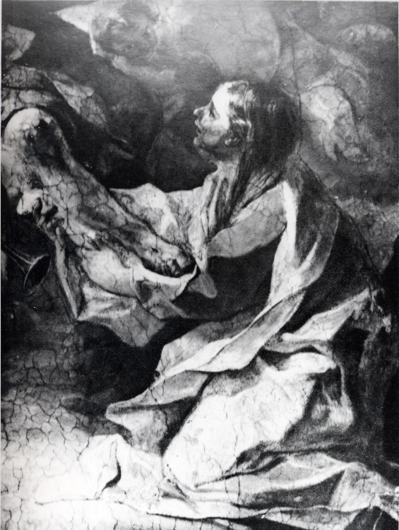 Visione di S.Francesco d'Assisi - particolare (positivo) di Francesco "Cicciotto" Caso (seconda metà XX)