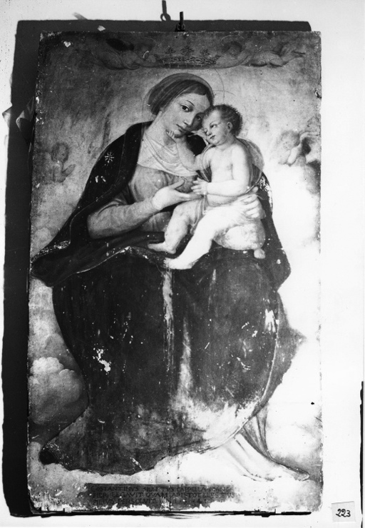 Madonna col Bambino e Angeli (positivo) di Francesco "Cicciotto" Caso (seconda metà XX)