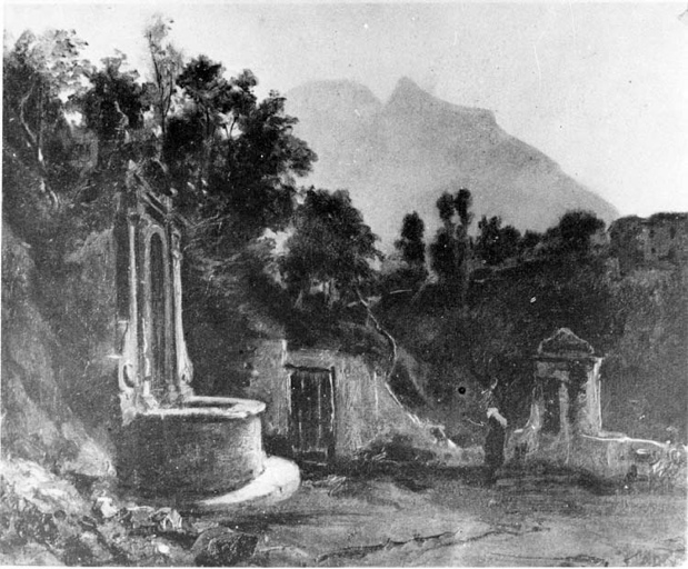 Smink van Pitloo, Anton. La fontana di S. Arcangelo di Cava - Sorrento - Museo Correale (positivo) di Francesco "Cicciotto" Caso (seconda metà XX)