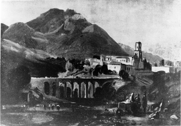 Il ponte e la Chiesa di S. Francesco a Cava - riproduzioni fotografiche (positivo) di Francesco "Cicciotto" Caso (seconda metà XX)