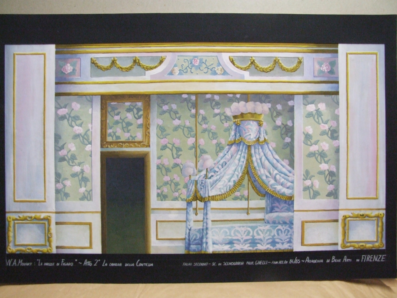 La camera della Contessa, camera da letto (dipinto) di Falai Stefano (sec. XX)