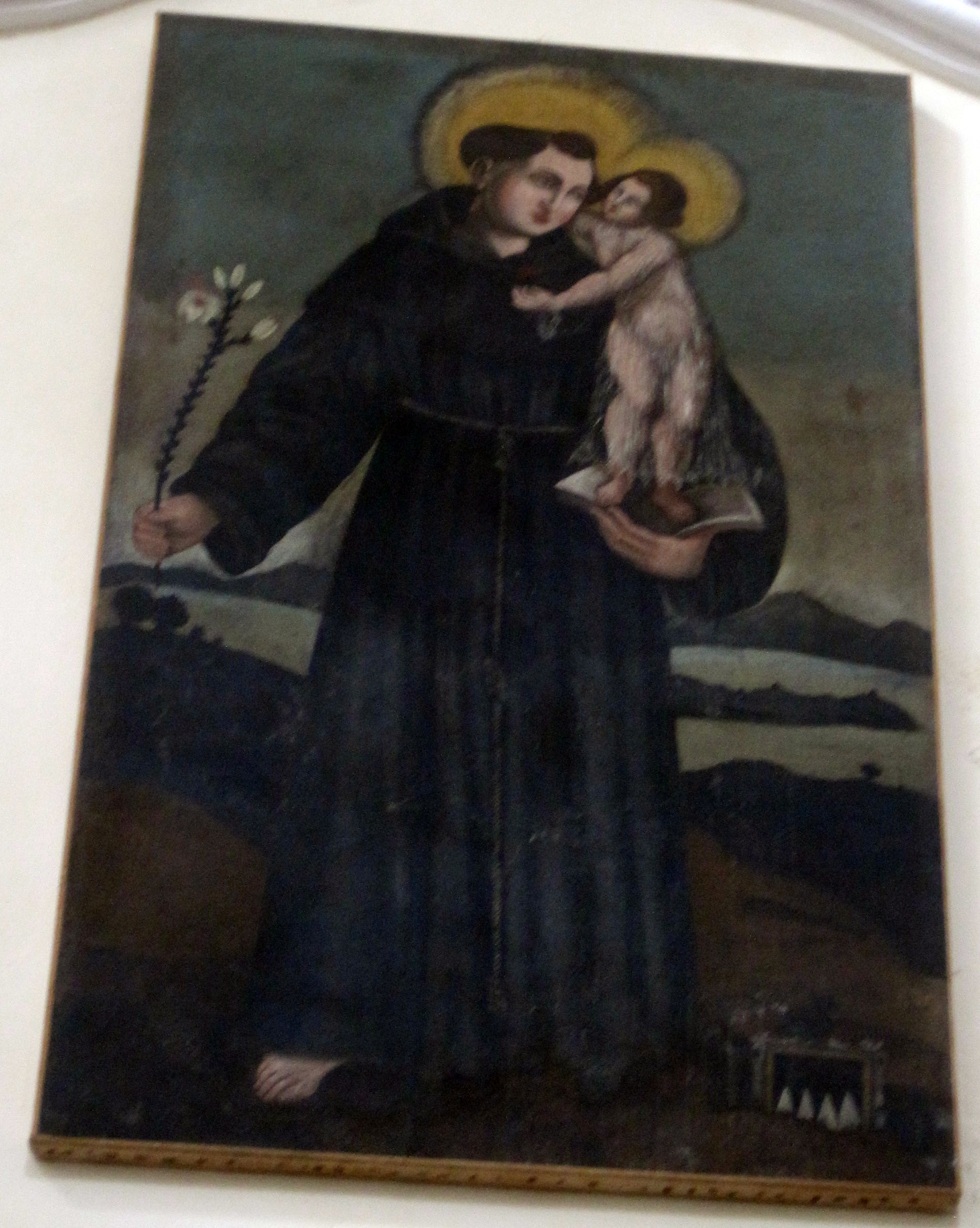 Sant'Antonio da Padova con il Bambino Gesù (dipinto) - ambito calabrese (sec. XVII)