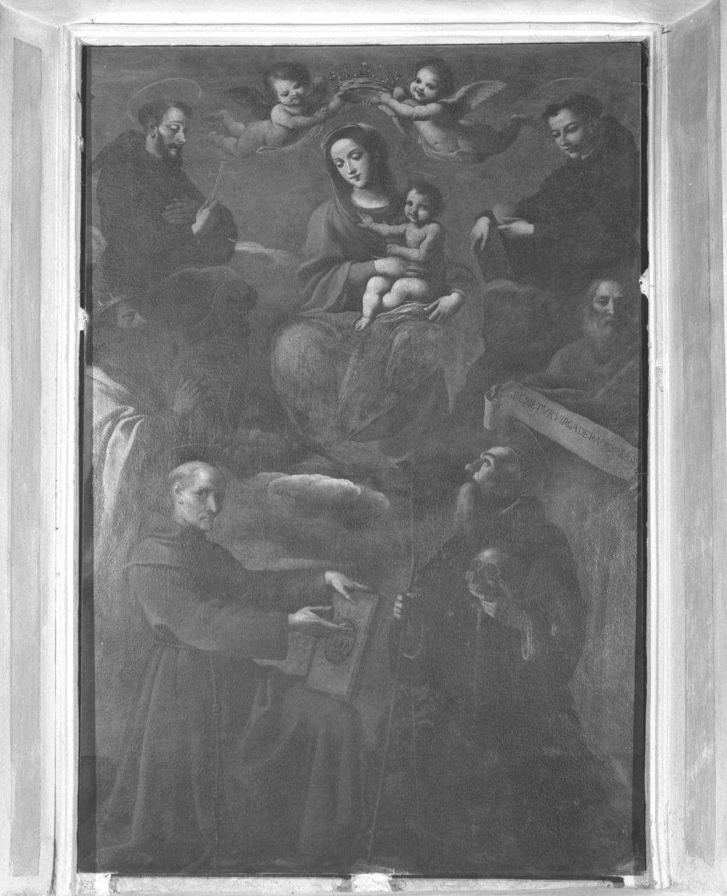 Madonna con Bambino tra santi, Davide re e il profeta Isaia (dipinto) - ambito senese (sec. XVII)