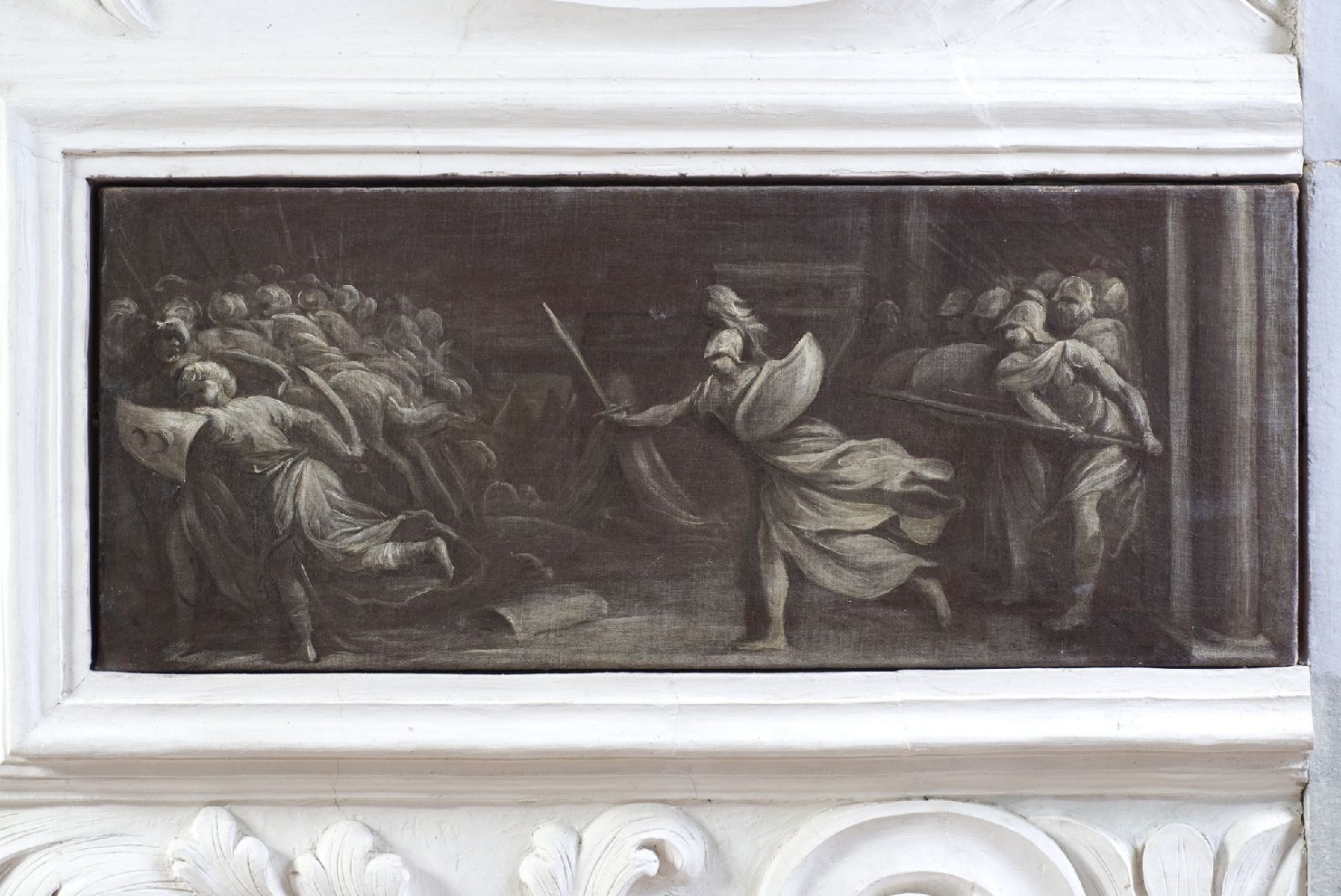 Marcella scaccia i turchi da Corfù (dipinto, elemento d'insieme) - ambito ferrarese (sec. XVIII)