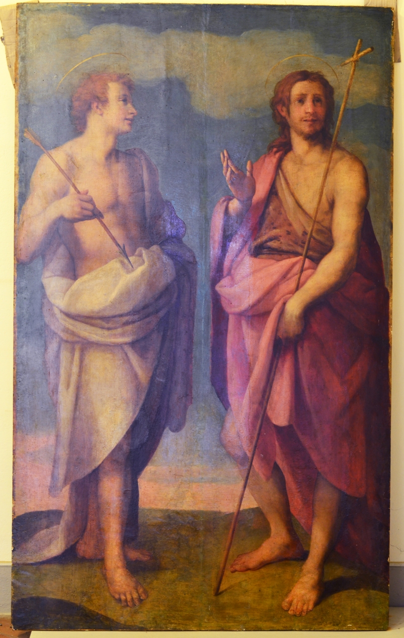 San Sebastiano e San Giovanni Battista (dipinto, opera isolata) - ambito fiorentino (ultimo quarto sec. XVI)