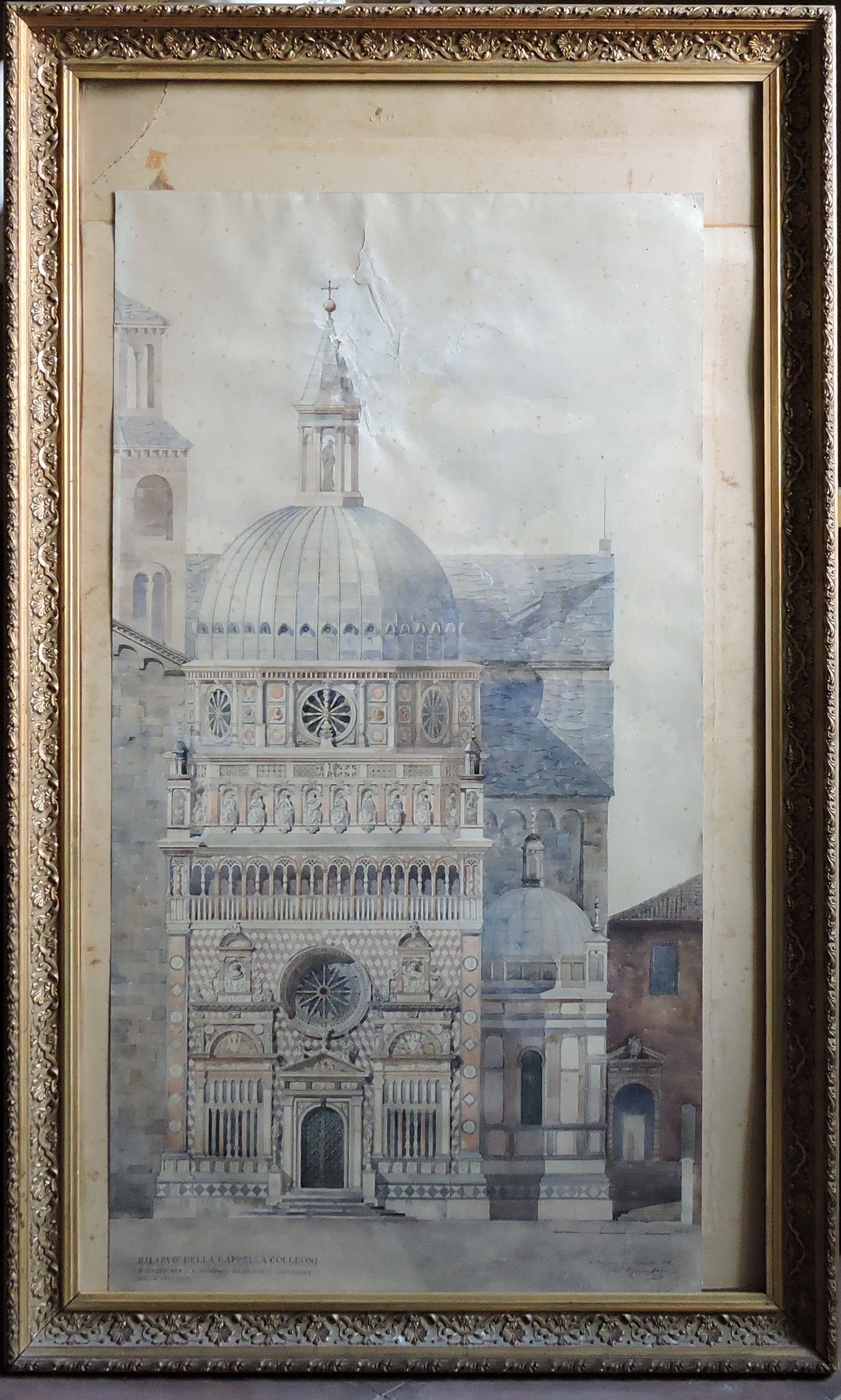 Prospetto della Cappella Colleoni, Progetto per il completamento della facciatta della Cappella Colleoni (dipinto) di Muzio Virginio (sec. XIX)