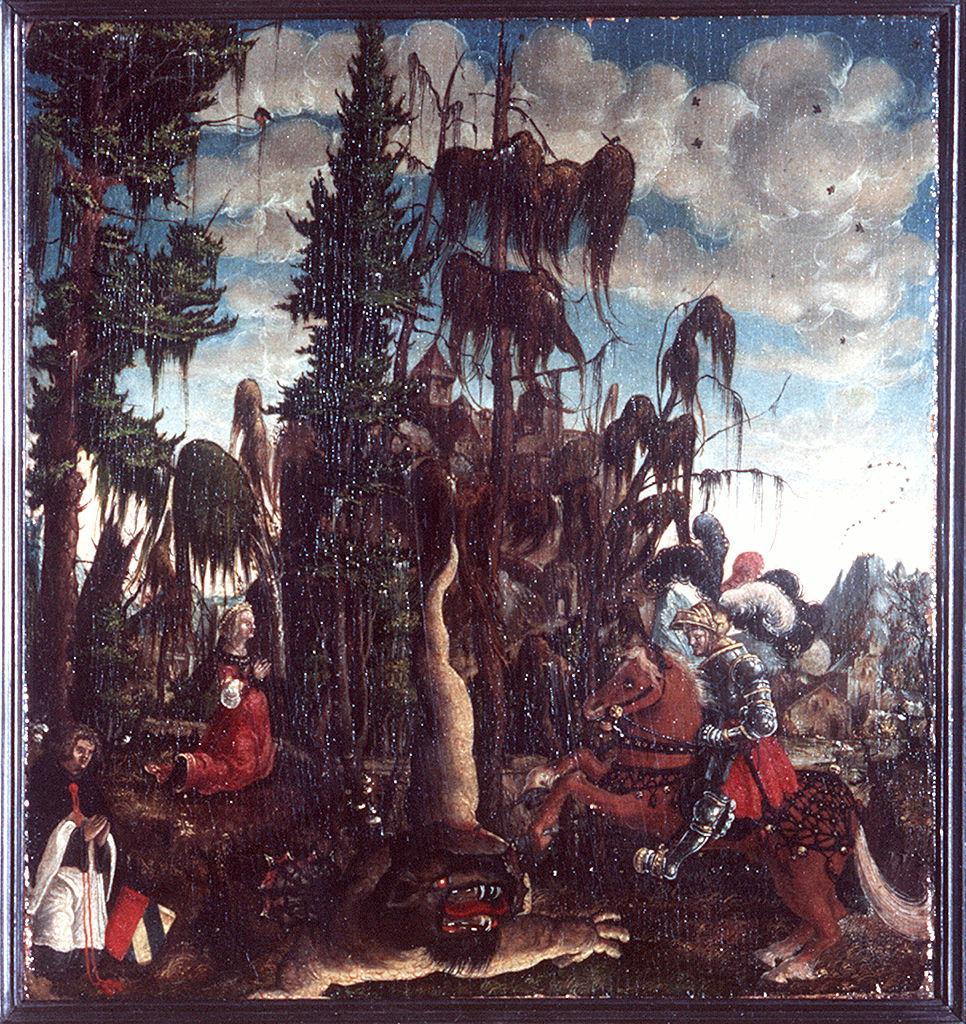 San Giorgio e il drago (dipinto) di Lemberger Georg (sec. XVI)
