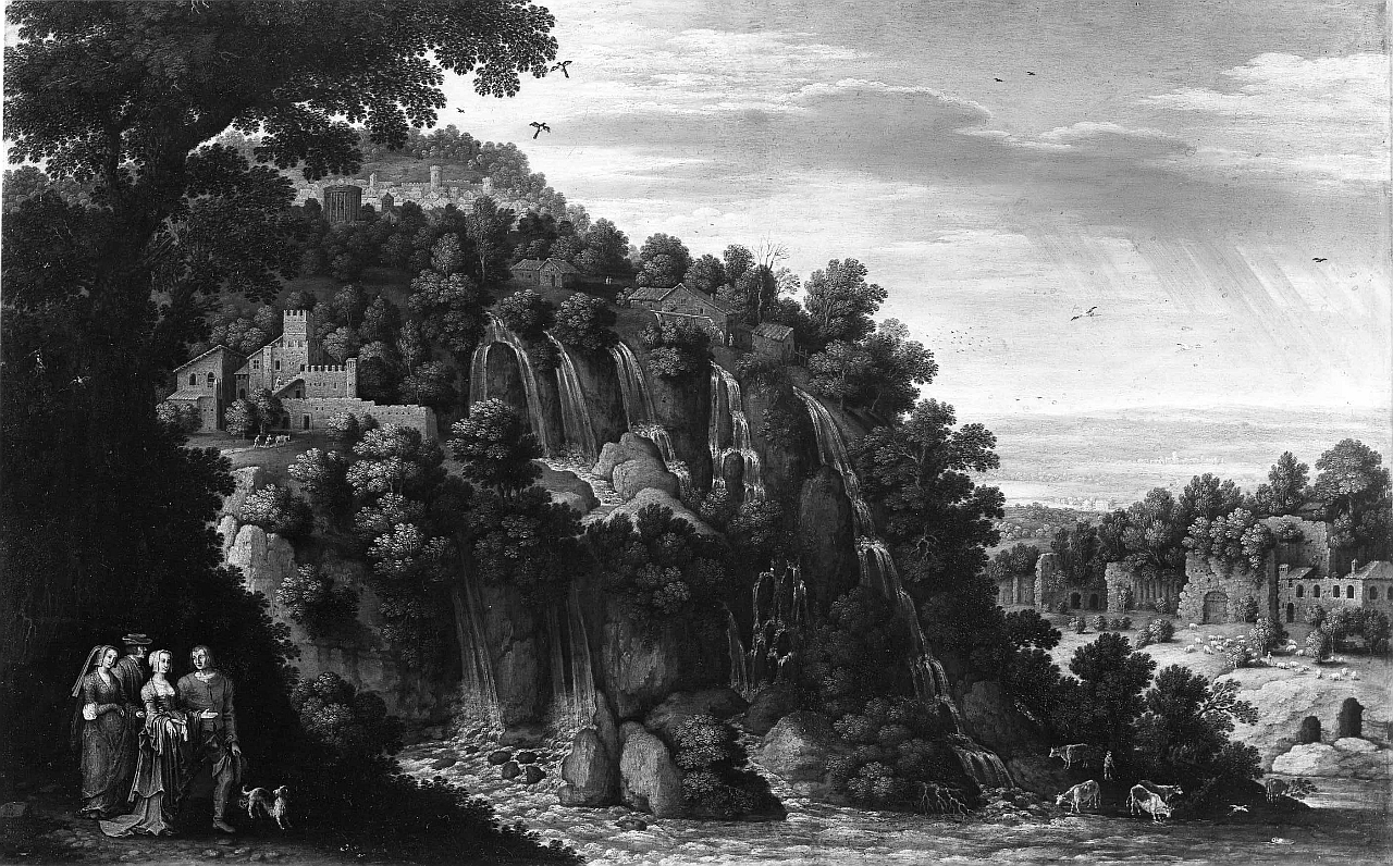 paesaggio fantastico (dipinto) di Ryckaert Maerten (sec. XVII)