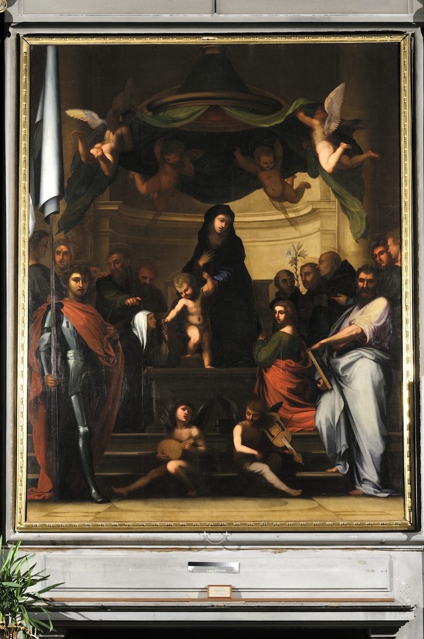 matrimonio mistico di Santa Caterina da Siena e santi (dipinto) di Gabbiani Anton Domenico (sec. XVII)