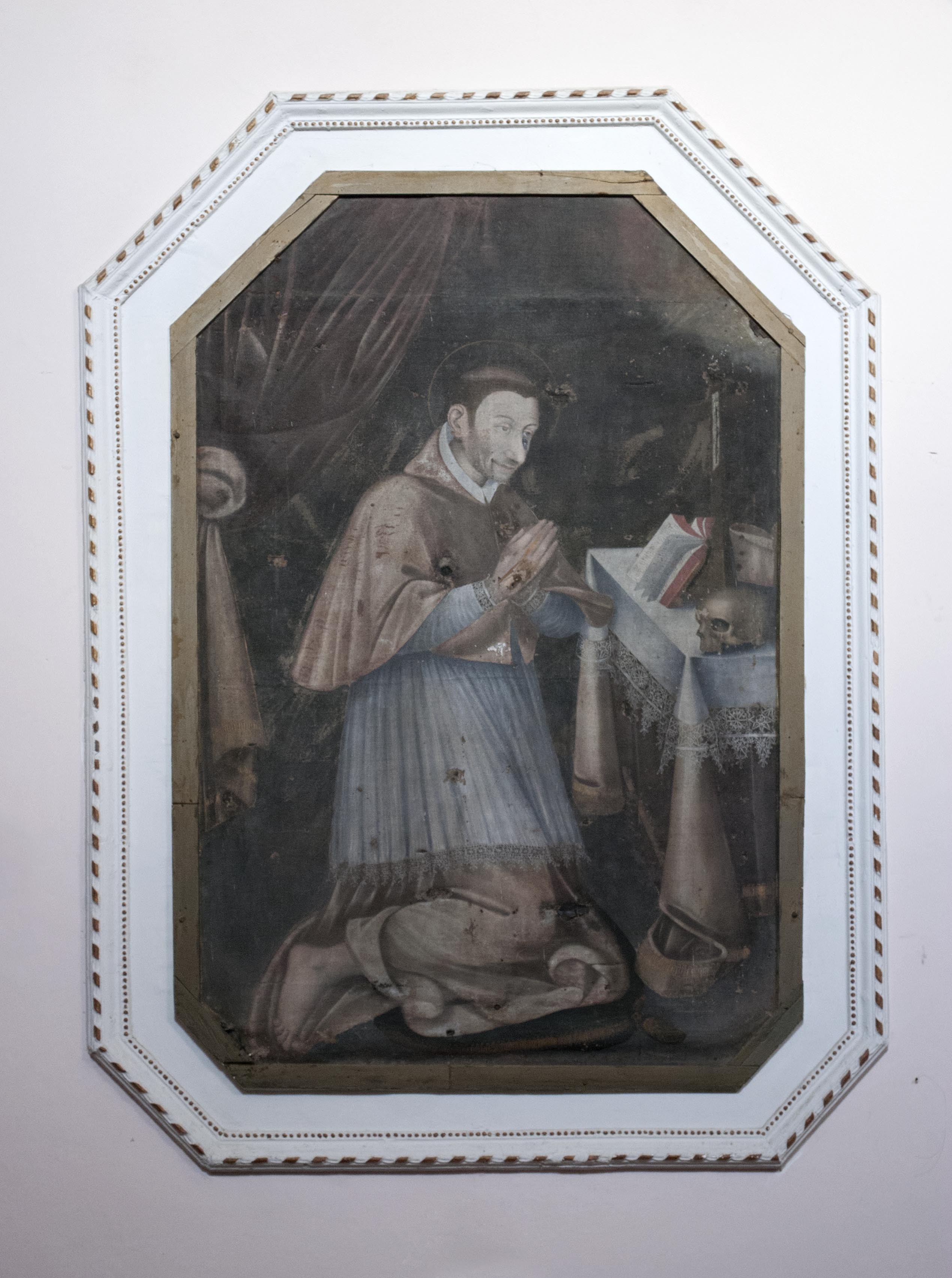 San Carlo Borromeo in preghiera (dipinto, complesso decorativo) - ambito campano (seconda metà sec. XIX)