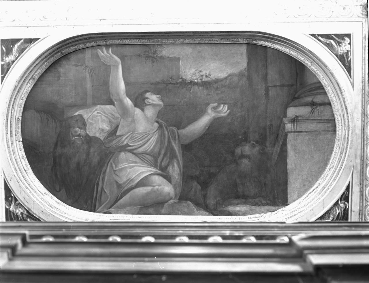 Daniele nella fossa dei leoni (dipinto) di Zelotti Giambattista (sec. XVI)