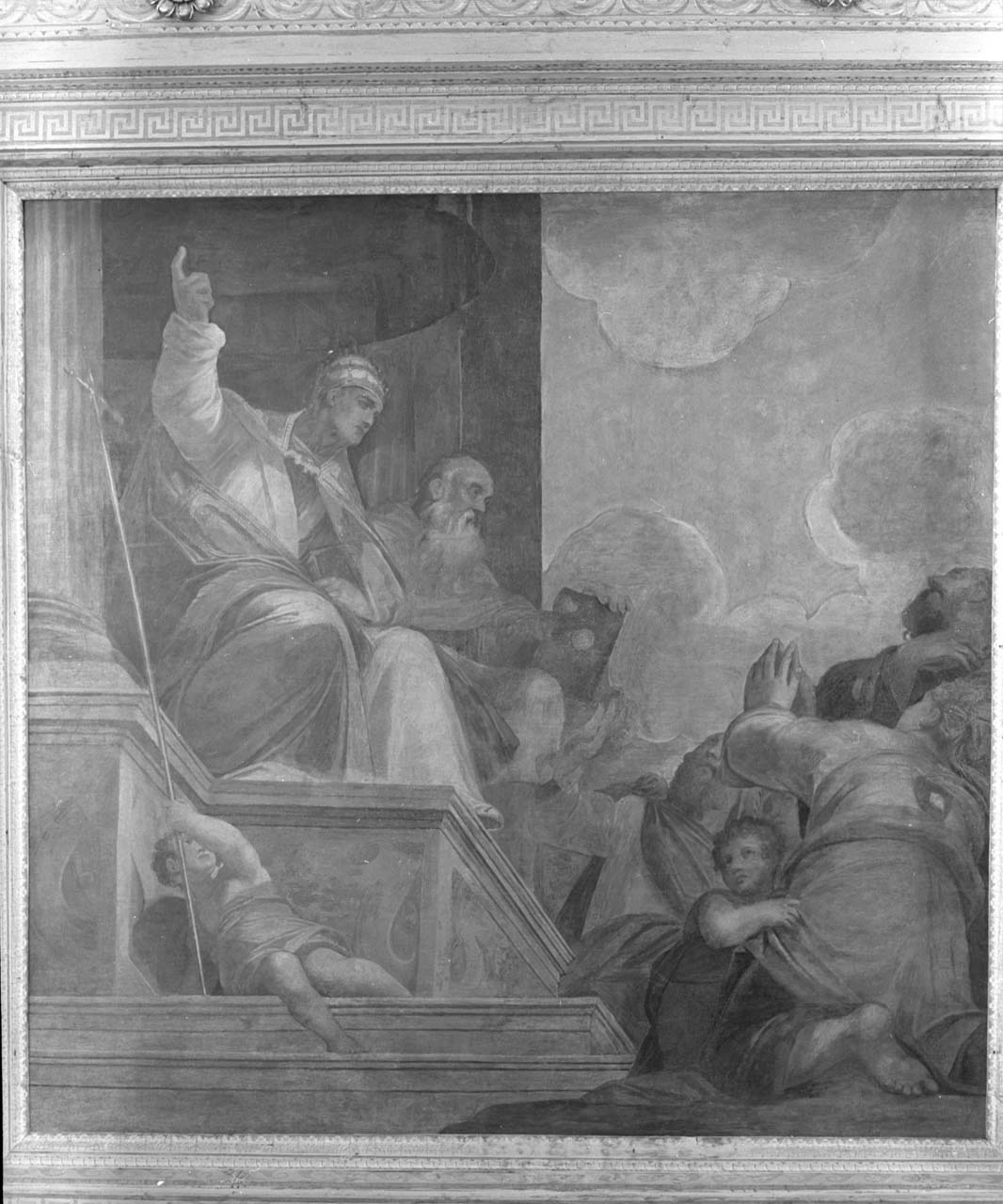 Girolamo e Gregorio predicano ai fedeli (dipinto) di Zelotti Giambattista (sec. XVI)