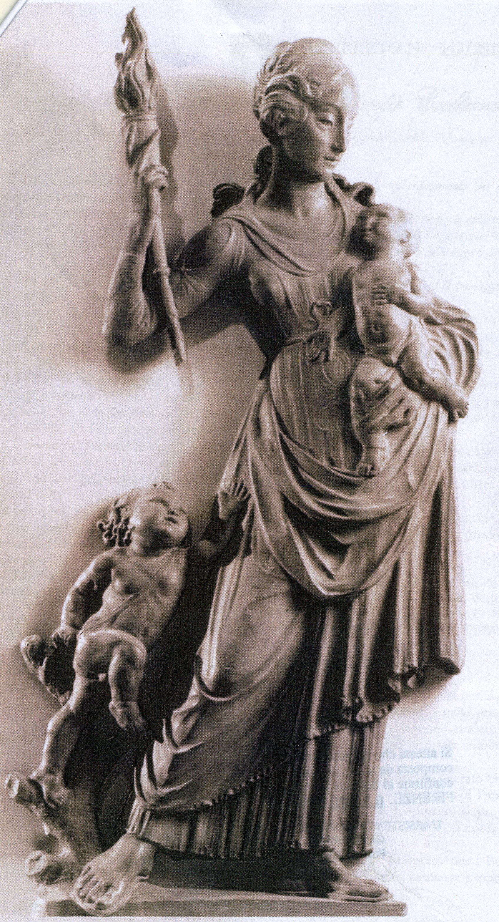 Allegoria della Carità cristiana, allegoria (scultura) di Mino da Fiesole (terzo quarto sec. XV)