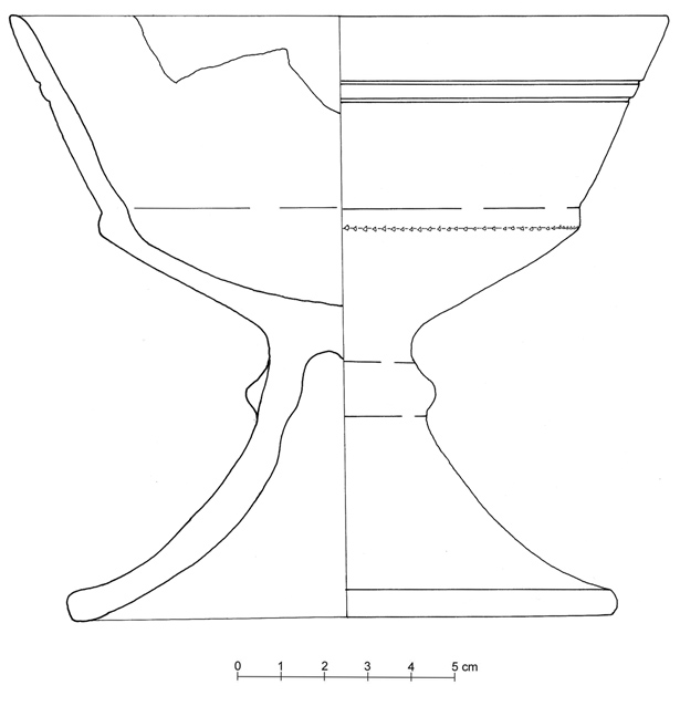 calice carenato su alto piede (prima metà/ prima metà VI sec. a.C)