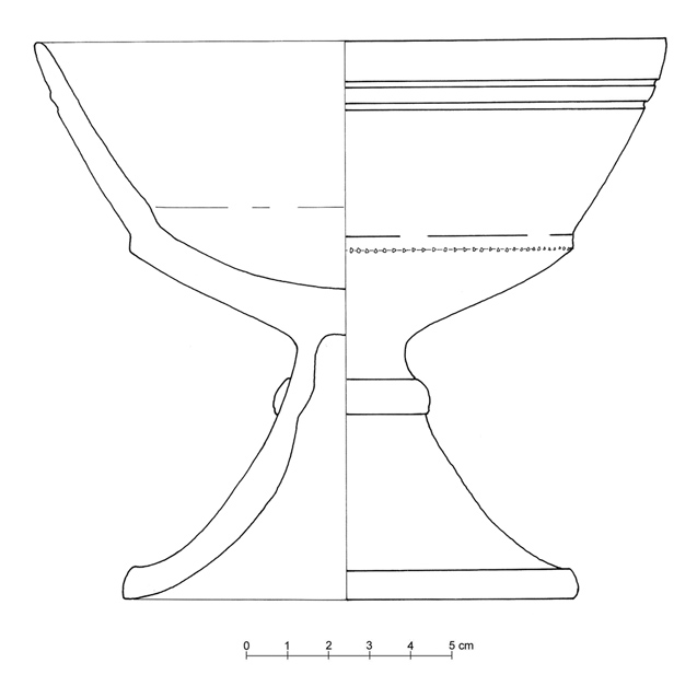 calice carenato su alto piede (prima metà/ prima metà VI sec. a.C)