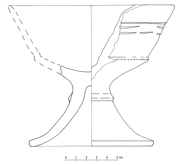 calice carenato su alto piede (prima metà/ prima metà VI sec. a.C)