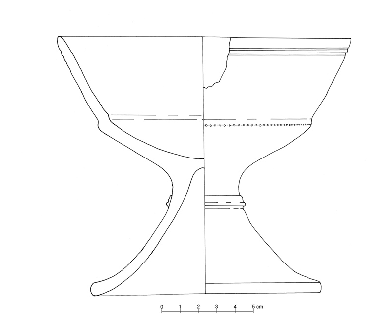 calice carenato su alto piede (prima metà/ prima metà VI sec. a.C)