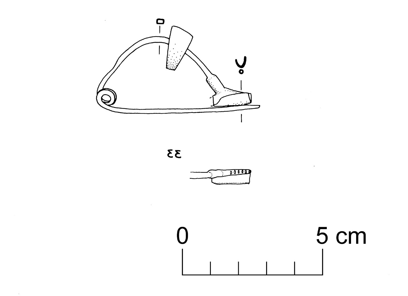 fibula ad arco rivestito (VIII sec. a.C)