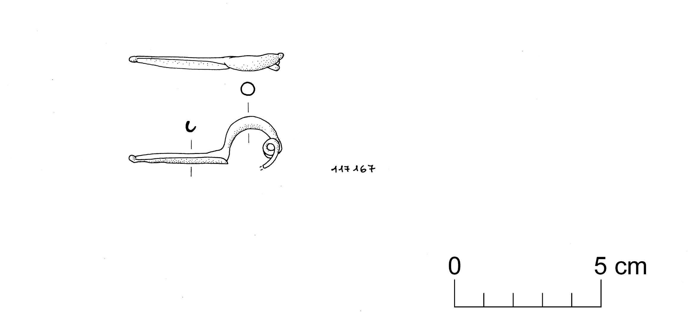 fibula a staffa lunga (VII sec. a.C)