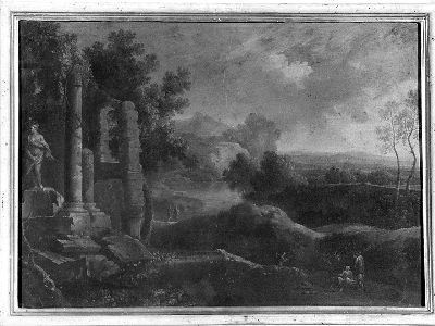 paesaggio con rovine (dipinto) di Locatelli Andrea (cerchia) (metà sec. XVIII)