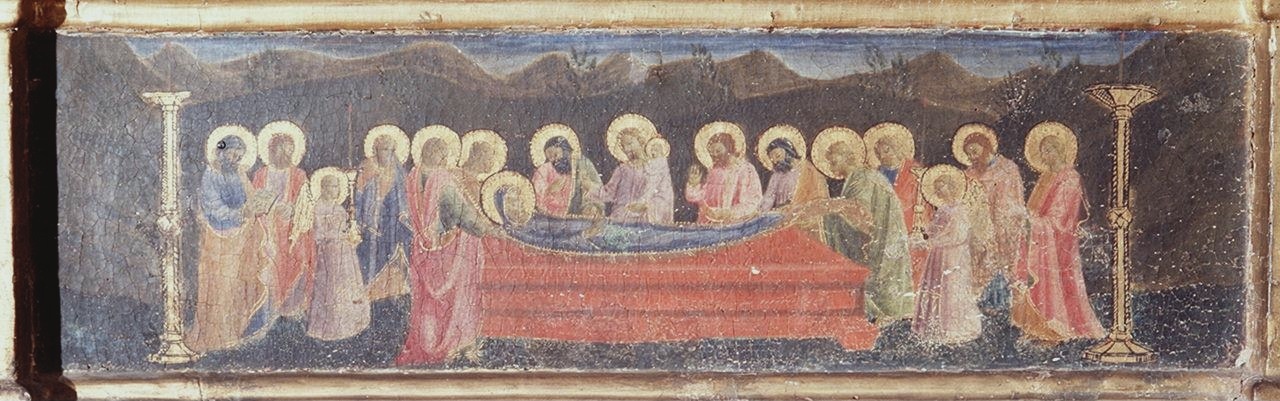 transito della Madonna (scomparto di predella) di Manzini Andrea detto Andrea di Giusto (sec. XV)