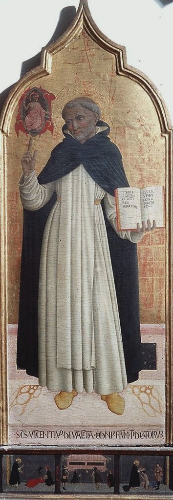 San Vincenzo Ferrer, episodi della vita di San Vincenzo Ferrer (dipinto) di Giovanni Francesco da Rimini (sec. XV)