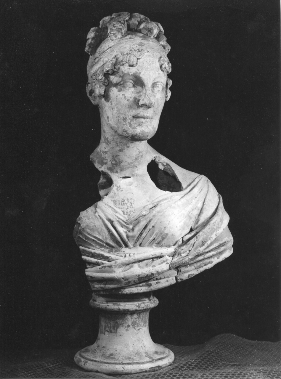 busto ritratto di donna panneggiata (modello per scultura) di Bartolini Lorenzo (sec. XIX)