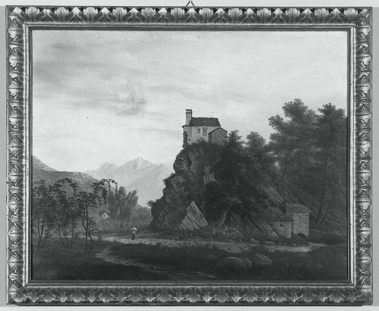 veduta di Domodossola, paesaggio (dipinto) di D'Angennes Enrico (seconda metà sec. XIX)
