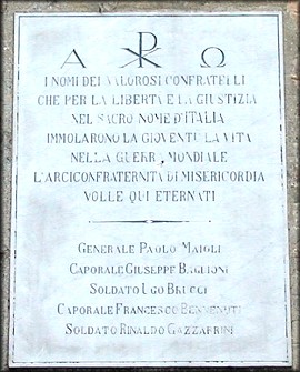 soggetto assente (lapide commemorativa ai caduti, opera isolata) - ambito toscano (sec. XX)
