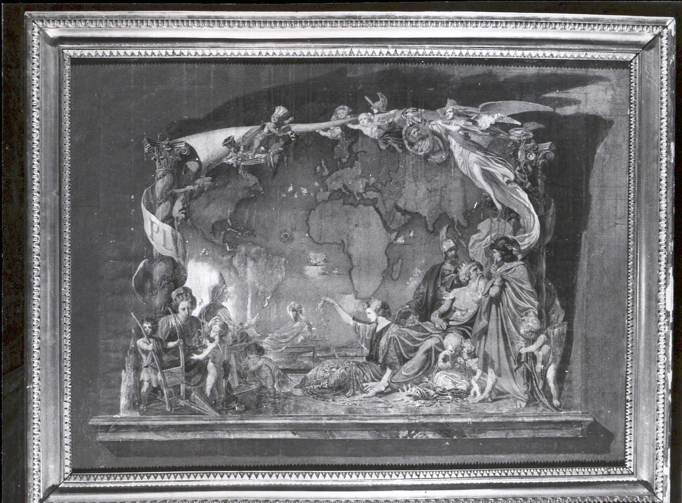 Bozzetto per l'allegoria dei domini dei Carlo V, allegoria (dipinto) di Heinrich, Eduard - ambito austro-ungarico (seconda metà sec. XIX)