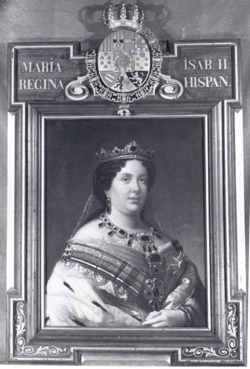 Isabella II regina di Spagna, ritratto femminile (dipinto) di Sanchez Leopoldo - ambito europeo (seconda metà sec. XIX)
