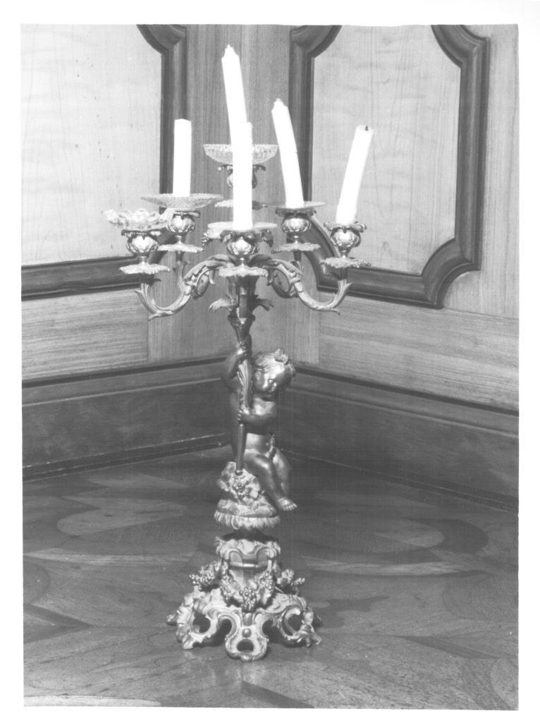 candelabro a sei braccia (candelabro) - ambito europeo (metà sec. XIX)