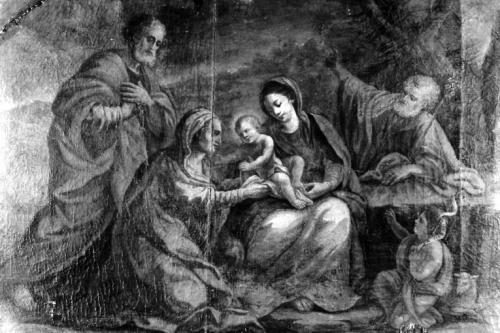 Sacra Famiglia con Sant'Anna, San Gioacchino e San Giovannino (dipinto) - ambito salentino (seconda metà sec. XVIII)