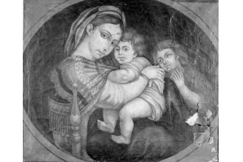 Madonna con Bambino e San Giovannino (dipinto) - ambito salentino (sec. XIX)